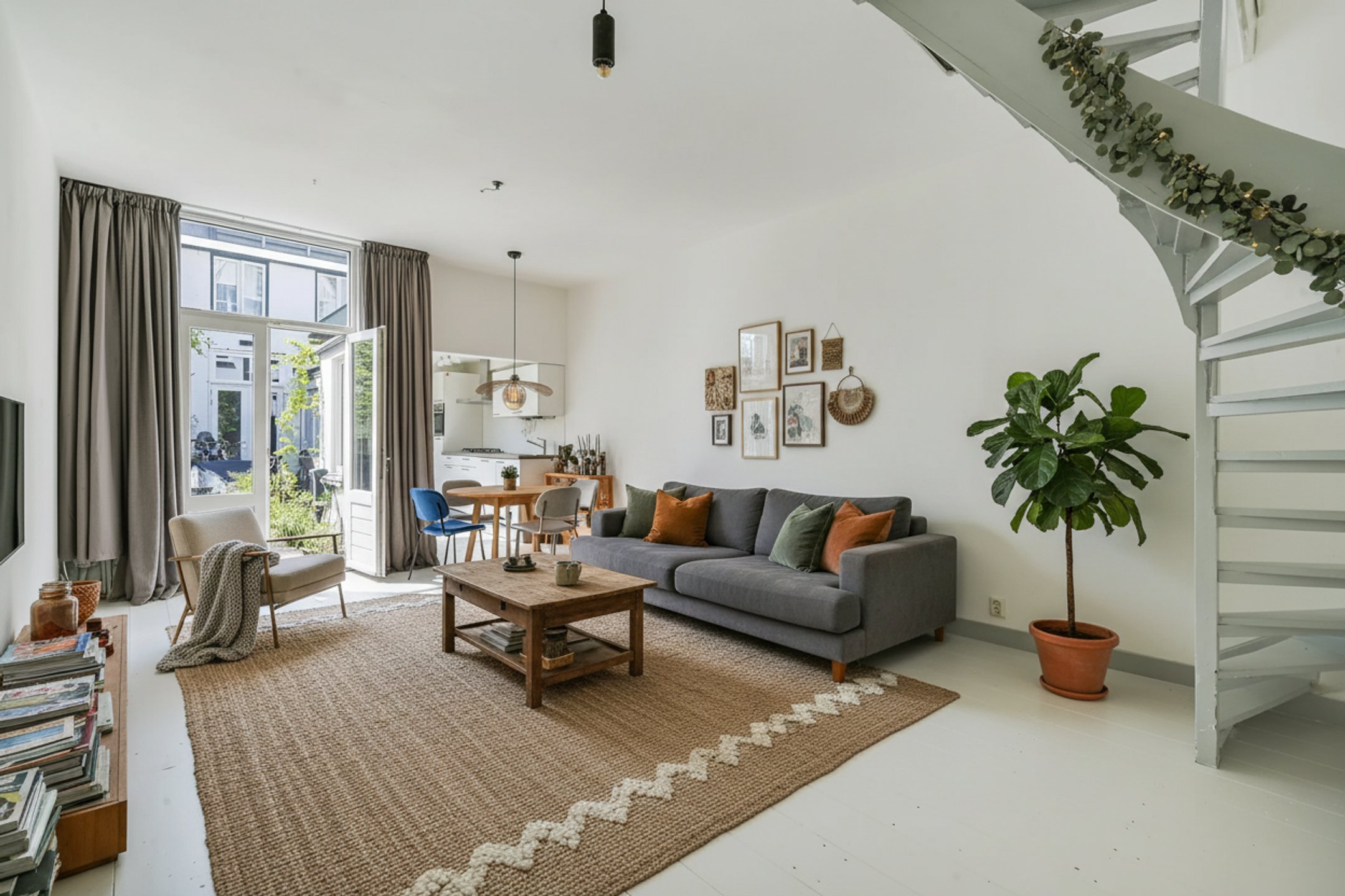 Moderne woonkamer na AI styling